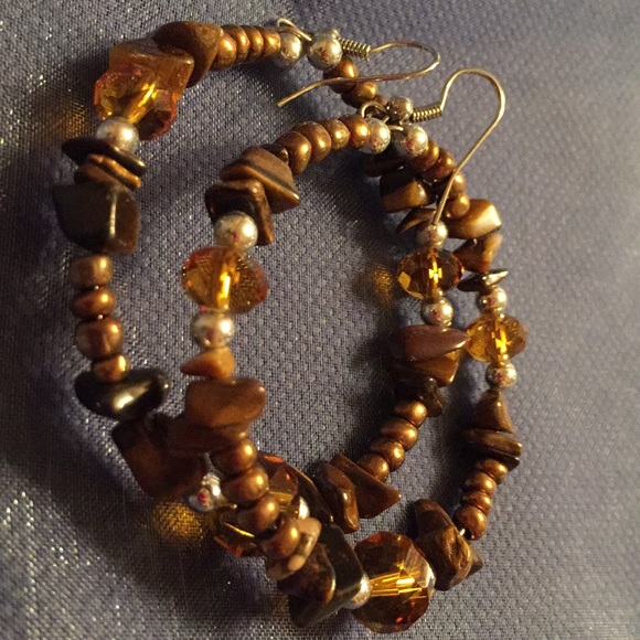 Tigers eye/freshwater pearl/silver/amber crystals - Picture 6 of 8